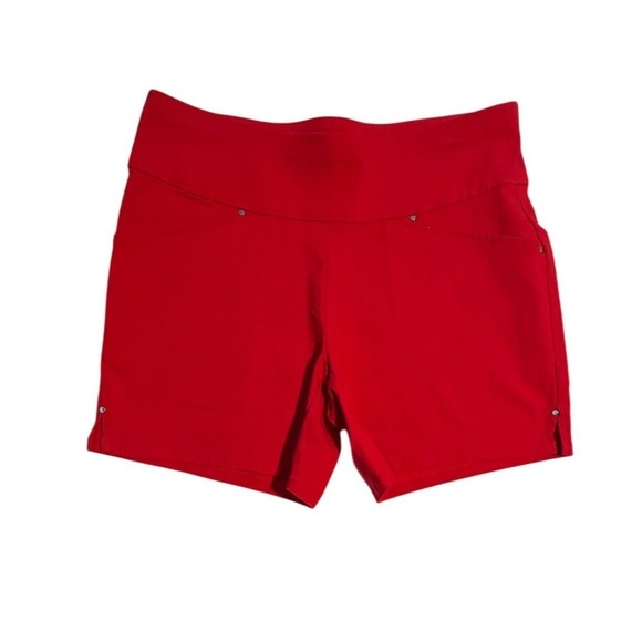 INC International Concepts Pants - INC International Concepts Red Pull On Shorts Womens Size 2 Stud Detail Stretch